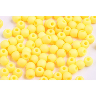 Czech Round Beads 6mm Yellow Matte | Rutkovsky Glass Beads