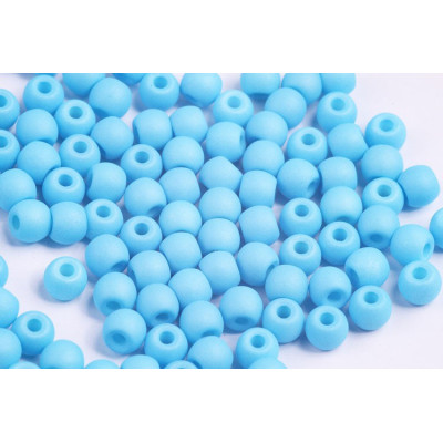 Round Beads 6mm Light Blue Matte | Rutkovsky Czech Glass