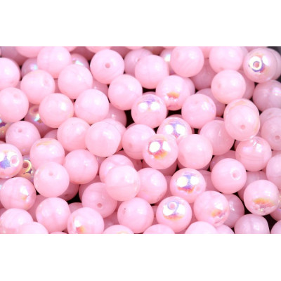 Round Beads 6mm Pink Iridescent 3177 | Rutkovsky Czech Glass