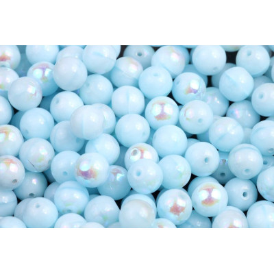 Round Beads 6mm Light Blue AB Luster 3180 | Rutkovsky Czech Glass