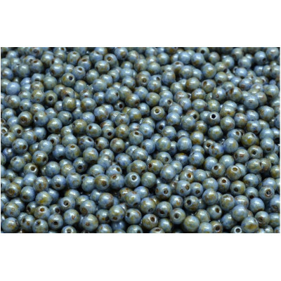 Round Beads 3mm Opaque Blue/Green Spotted 02010/65325 | Rutkovsky