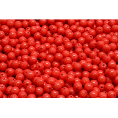 3mm Czech Glass Round Beads Opaque Red 02020/32155 | Rutkovsky