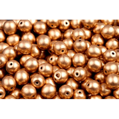 Czech Glass Round Beads 4mm Gold 00030/01710 | Rutkovsky