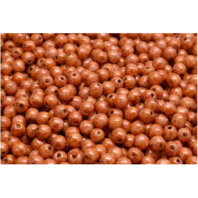 Round Beads 4mm Opaque Salmon Spotted 02010/65324 | Rutkovsky