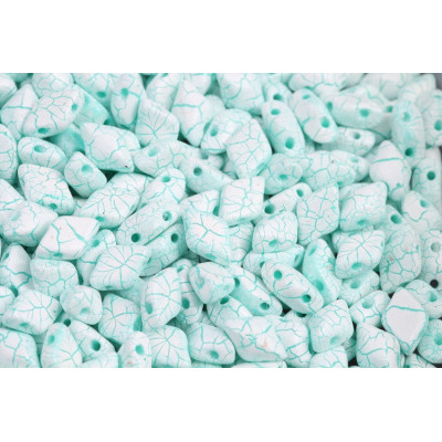 Matubo GemDuo 8x5mm Ionic White/Green 02010-24605 | Glass Beads