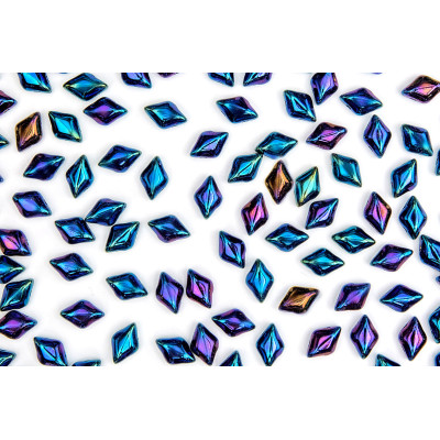 Matubo GemDuo Jet Blue Iris 23980/21435 | 8x5mm Czech Glass Beads