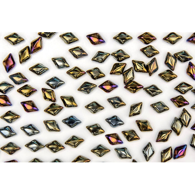 Matubo GemDuo 8x5mm Jet Brown Iris 23980/21415 | Czech Glass Beads