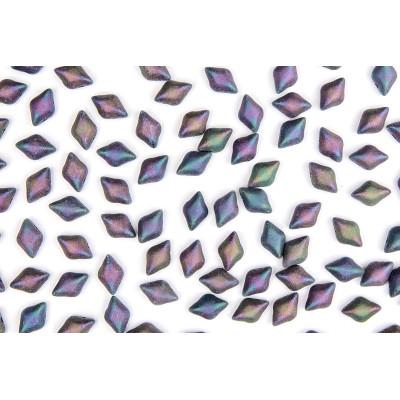 Matubo GemDuo 8x5mm Jet Red Iris Mat 23980/21195 | Czech Glass