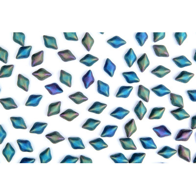 Matubo GemDuo 8x5mm Jet Green Iris Matte 23980/21155 | Czech Beads