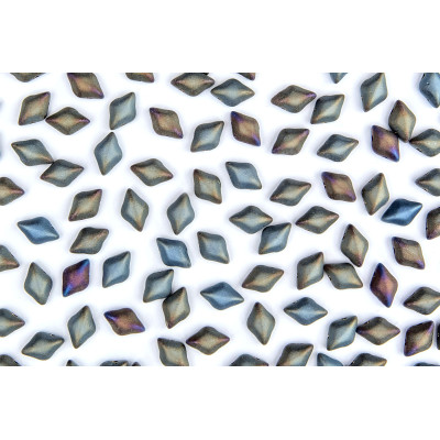 Matubo GemDuo 8x5mm Jet Brown Iris Matte 23980/21115 | Czech Beads