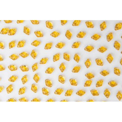 Matubo MiniGemDuo Topaz 10060 | 6 x 4mm Czech Glass 2-Hole Beads