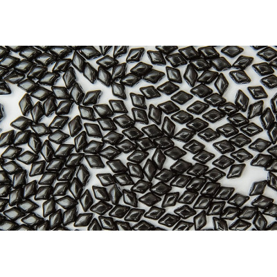 Matubo MiniGemDuo 6 x 4mm Opaque Jet Black 23980 | Czech Glass