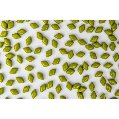 Matubo MiniGemDuo 2-Hole Beads Opaque Green 53410 | Czech Glass