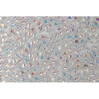 Matubo™ MiniGemDuo Crystal AB 00030-28701 | 2-Hole Glass Beads