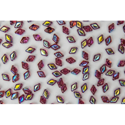 Matubo MiniGemDuo Amethyst AB 20600-28701 Czech Glass Beads