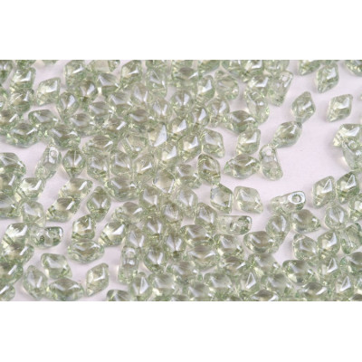 Czech MiniGemDuo 6 x 4mm Crystal Green Luster 14457 | Glass Beads