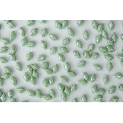 Matubo MiniGemDuo Beads Chalk Light Green Luster 14457 | 6 x 4mm