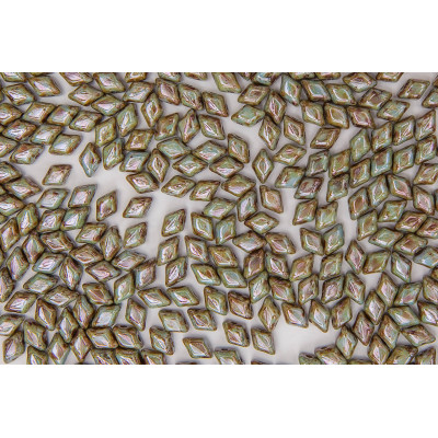 Matubo MiniGemDuo 6 x 4mm Teal Chalk Blue Glaze 65431 | Czech Glass