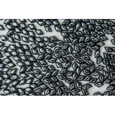 Matubo MiniGemDuo 6 x 4mm Jet Hematite 23980-14400 | Czech Beads