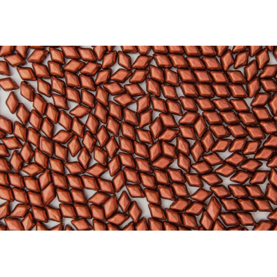 Matubo MiniGemDuo 6 x 4mm Bronze Fire Red 01750 | Czech Beads