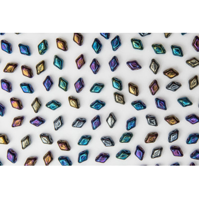 Matubo MiniGemDuo Jet Rainbow Iris 23980-21405 | 2-Hole Beads