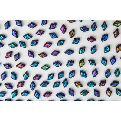 Matubo MiniGemDuo Jet Blue Iris 23980-21435 | Czech Beads