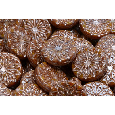 Origami Flower Beads N. 3209 Brown