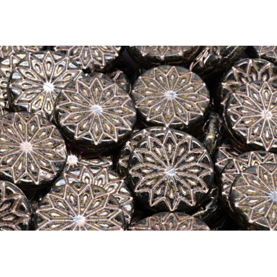 Origami Flower Beads N. 3212 Black