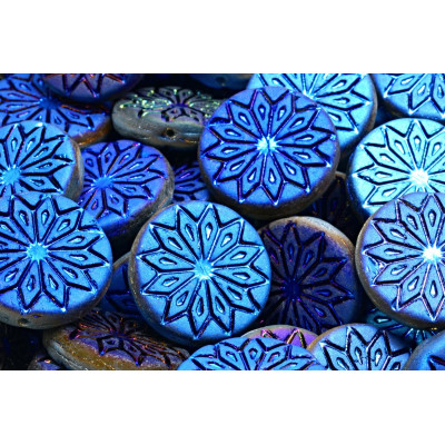 Origami Flower Beads N. 3222 Bleu