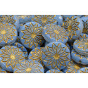 Origami Flower Beads N. 3224 Opal Light Sapphire Gold 