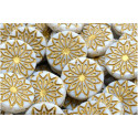 Origami Flower Beads N. 3250 WHITE ALABASTER/GOLD