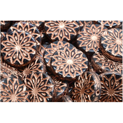 Origami Flower Beads N. 3257 JET BRONZE