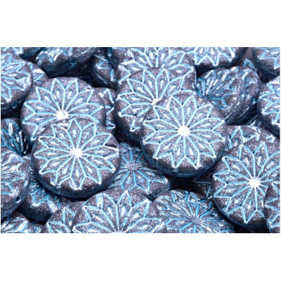 Origami Flower Beads N. 3259 Blue