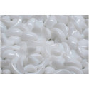Curved petal beads N. 3446 White Alabaster