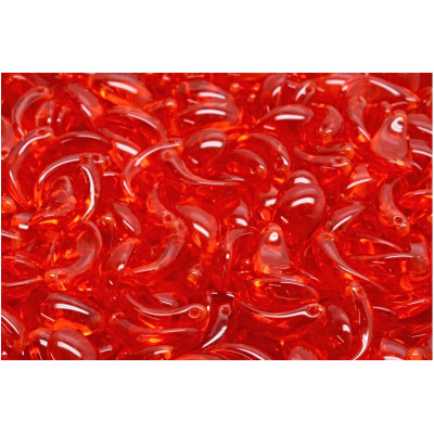 Curved Petal Beads N. 3452 Rosso