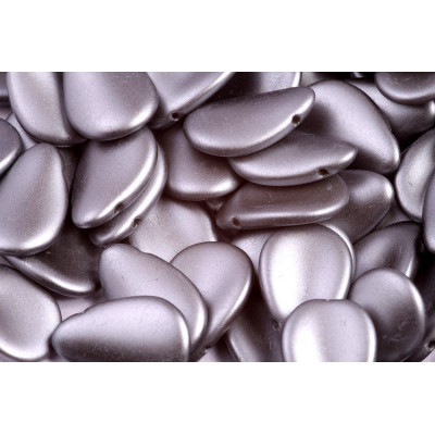 Anemone Petal Beads 11x16 mm N. 1301 PASTEL LIGHT GREY/SILVER