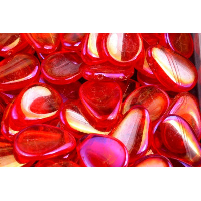 Anemone Petal Beads 11x16 mm N. 1662 Light Red Transparent Iris