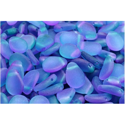 Anemone Petal Beads 8x11 mm N. 13 Crystal Matt Emerald Violet Blend 