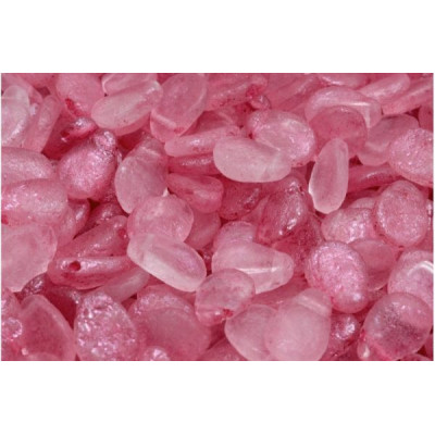 Anemone Petal Beads 8x11 mm N. 17 Crystal ETCHED  Pink Streaks