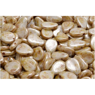 Anemone Petal Beads 8x11 mm N. 20 OPAQUE IVORY SPOTTED