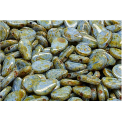 Anemone Petal Beads 8x11 mm N. 24 OPAQUE BLUE/GREEN SPOTTED