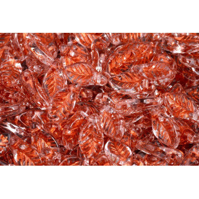 Bay Leaf Beads 6x12 mm N. 1658 CRYSTAL/COPPER