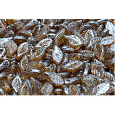 Bay Leaf Beads 6x12 mm N. 1917 Metallic Mat Old Silver Spotted