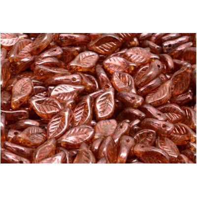 Bay Leaf Beads 6x12 mm N. 1920 CRYSTAL COPPER SPOTTED