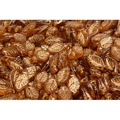 Bay Leaf Beads 6x12 mm N. 2618 DARK TOPAZ /GOLD