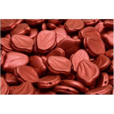 Peony Petal Beads 12x15 mm N. 2779 WHITE ALABASTER LAVA RED