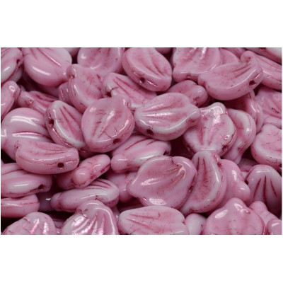 Peony Petal Beads 12x15 mm N. 2785 Pink Silk Overlay/pink