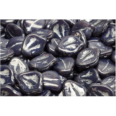 Peony Petal Beads 12x15 mm N. 2790 OPAL VIOLET/Stone Grey