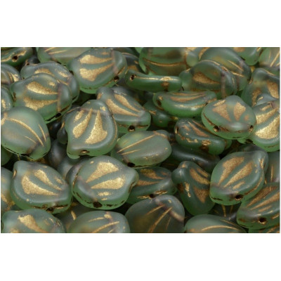 Peony Petal Beads 12x15 mm N. 2793 PERIDOT MAT BROWN DECOR