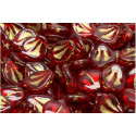 Peony Petal Beads 12x15 mm N. 2803 RUBY/GOLD